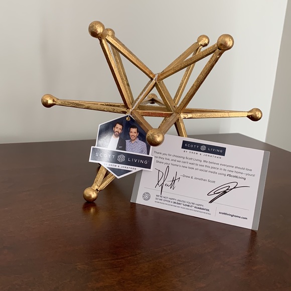 ✨NWT Scott Living By Drew & Johnathan Brass Metal Table Accent - Picture 2 of 9